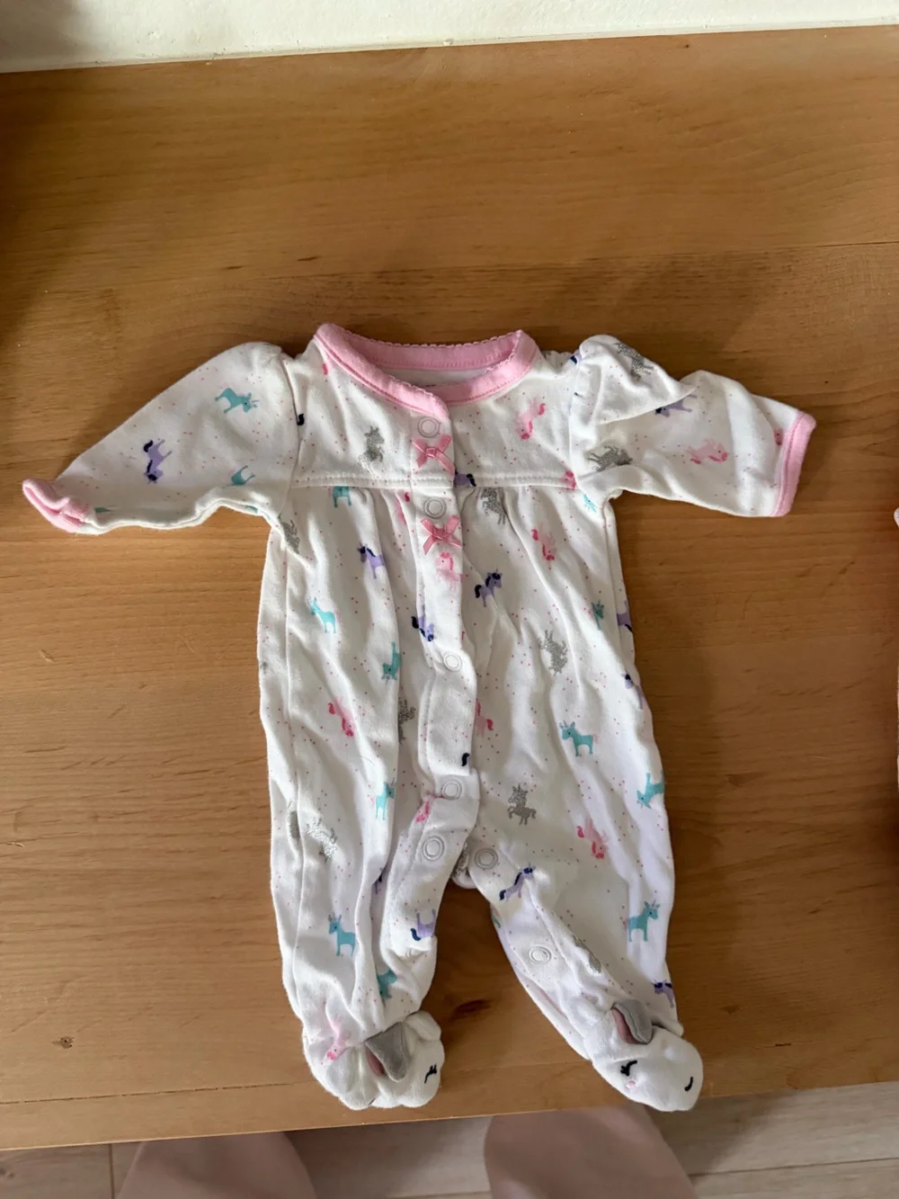 PREMIE Mixed Floral & Animal Baby Footed Sleepers - Pink, White, Purple